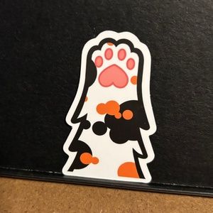 MULTI  COLORED CAT PAW STICKER